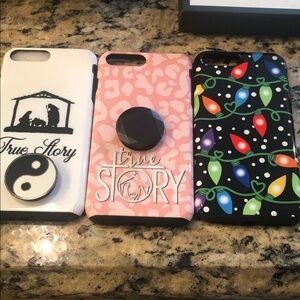 Pink and Black and white  i Phone 8 plus Christmas Case Set